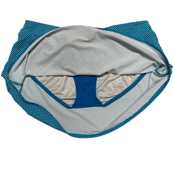 Land's End Swim Skirt, Size 14, Turquoise w White Polka‎ Dots, New w/o Tags - Picture 2 of 8